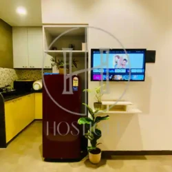 TV and fridge at studio in saket nagar